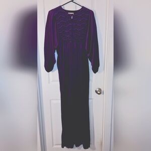 Vintage Royal Purple Maxi Velvety Sleeping Gown Size M